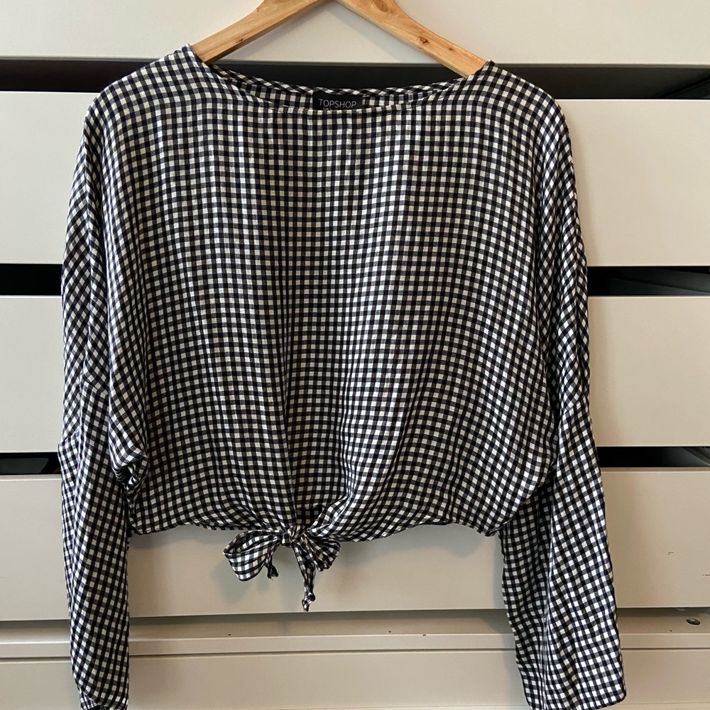 Black & White Gingham Crop Top